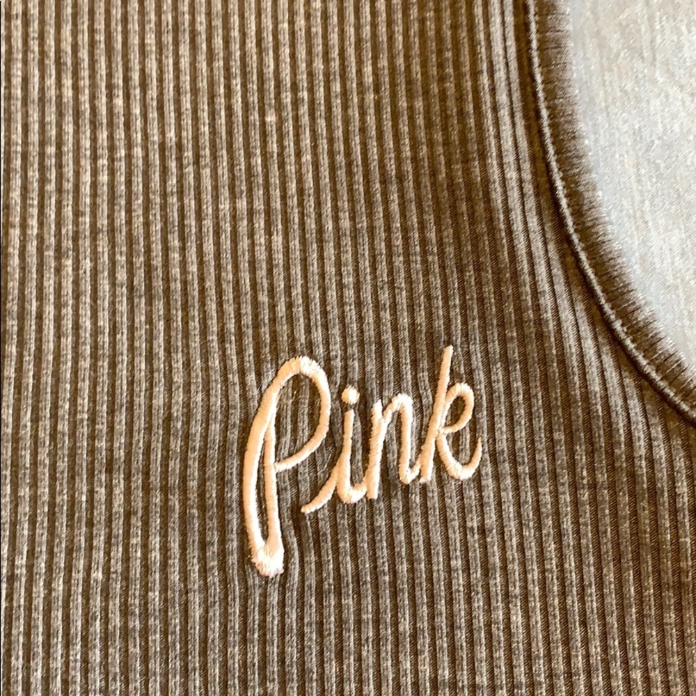 VS PINK Embroidered Grey Cropped Tank - Picture 2 of 7